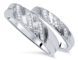 Matching diamond wedding rings