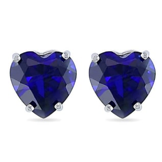 Heart Shape Sapphire Studs