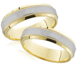 mixed metal couple’s ring set