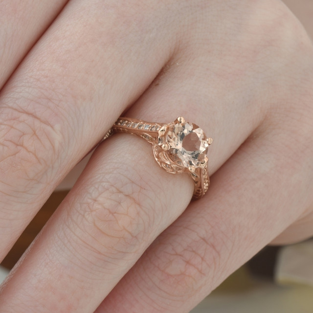 morganite diamond alternative ring